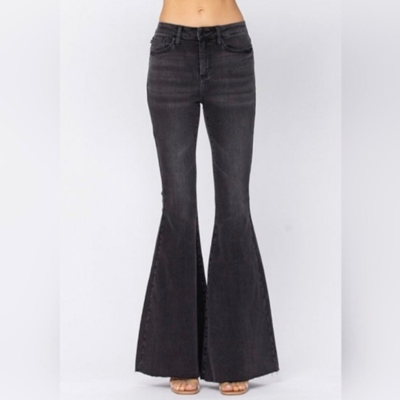 Judy Blue Denim - Judy Blue Jeans Super Flare Black Wash High Rise Size 13/31